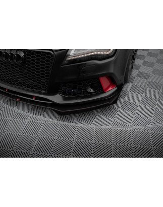SPLITTER ANTERIORE street pro + Flaps Audi A7 RS7 Look C7 (Cod. M-AUA7C7RS7LOOKCNC-FD1B+FSF1G)