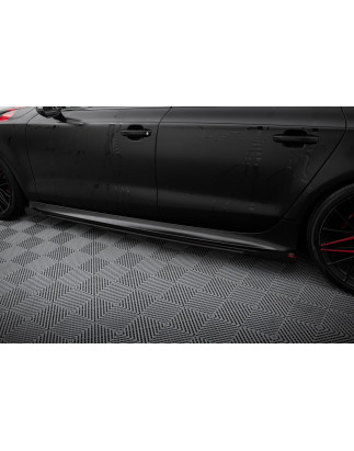 Diffusori minigonne street pro + Flaps Audi A7 RS7 Look C7 (Cod. M-AUA7C7RS7LOOKCNC-SD1B+SF1G)
