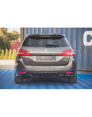 Sottoparaurti posteriore + scarico Ends Imitation Peugeot 308 SW Mk2  (Cod. M-PE-308-2F-SW-RS1G+BLAC
