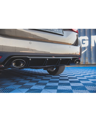 Sottoparaurti posteriore + scarico Ends Imitation Peugeot 308 SW Mk2  (Cod. M-PE-308-2F-SW-RS1G+BLAC