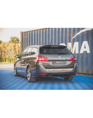 Sottoparaurti posteriore + scarico Ends Imitation Peugeot 308 SW Mk2  (Cod. M-PE-308-2F-SW-RS1G+BLAC