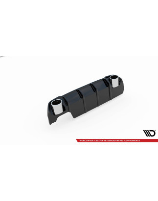 Sottoparaurti posteriore + scarico Ends Imitation Peugeot 308 SW Mk2  (Cod. M-PE-308-2F-SW-RS1G+BLAC