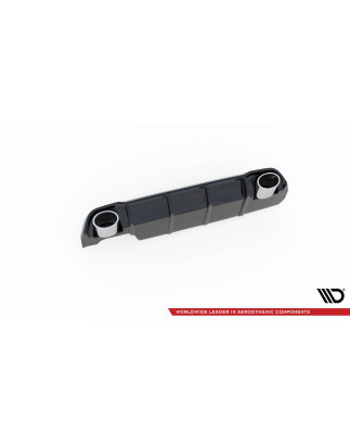 Sottoparaurti posteriore + scarico Ends Imitation Peugeot 308 SW Mk2  (Cod. M-PE-308-2F-SW-RS1G+BLAC
