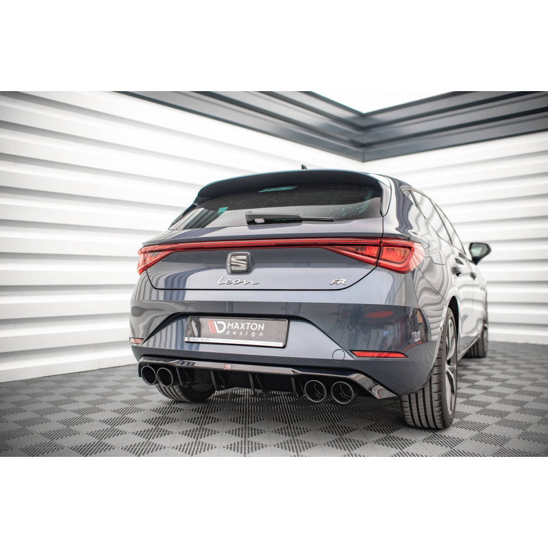 Sottoparaurti posteriore + scarico Ends Imitation Seat Leon FR  Mk4 (Cod. M-SE-LE-4-FR-RS1G+BLACK)