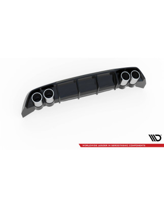 Sottoparaurti posteriore + scarico Ends Imitation Seat Leon FR  Mk4 (Cod. M-SE-LE-4-FR-RS1G+BLACK)