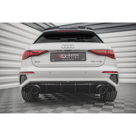 Sottoparaurti posteriore + scarico Ends Imitation Audi A3 S-Line Sportback 8Y (Cod. M-AU-A3-8Y-SLINE
