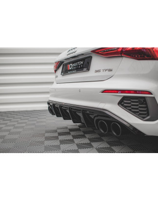 Sottoparaurti posteriore + scarico Ends Imitation Audi A3 S-Line Sportback 8Y (Cod. M-AU-A3-8Y-SLINE