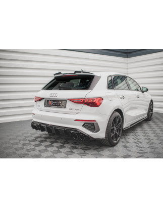Sottoparaurti posteriore + scarico Ends Imitation Audi A3 S-Line Sportback 8Y (Cod. M-AU-A3-8Y-SLINE