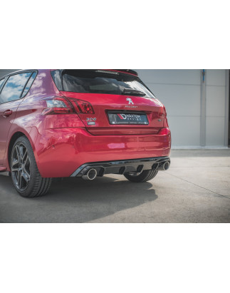 Sottoparaurti posteriore + scarico Ends Imitation Peugeot 308 GT Mk2 Facelift (Cod. M-PE-308-2F-GT-R