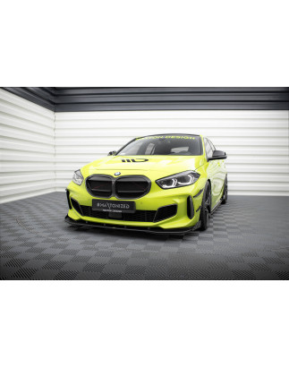 SPLITTER ANTERIORE street pro + Flaps BMW 1 M-Pack / M135i / 128ti F40 (Cod. M-BM140MPACKCNC-FD1B+FS