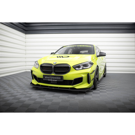 SPLITTER ANTERIORE street pro + Flaps BMW 1 M-Pack / M135i / 128ti F40 (Cod. M-BM140MPACKCNC-FD1B+FS