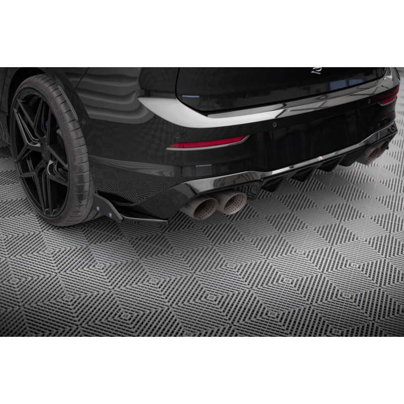 Splitters posteriori laterali V.5 + Flaps Volkswagen Golf R  Mk8 (Cod. M-VW-GO-8-R-RSD5G+RSF1B)