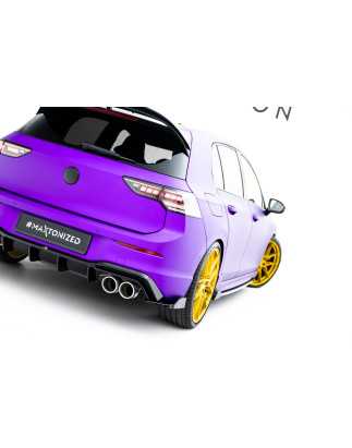 Splitters posteriori laterali V.6 + Flaps Volkswagen Golf R  Mk8 (Cod. M-VW-GO-8-R-RSD6G+RSF1B)