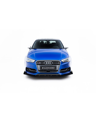 SPLITTER ANTERIORE street pro + Flaps Audi S3 / A3 S-Line berlina 8V (Cod. M-AUS33SCNC-FD1B+FSF1G)