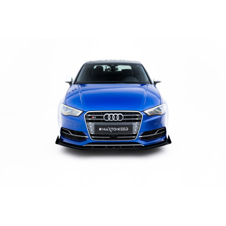 SPLITTER ANTERIORE street pro + Flaps Audi S3 / A3 S-Line berlina 8V (Cod. M-AUS33SCNC-FD1B+FSF1G)