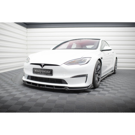 SPLITTER ANTERIORE V.1 Tesla Model S Plaid Mk1 Facelift (Cod. M-TE-MODELS-1F2-PL-FD1G)