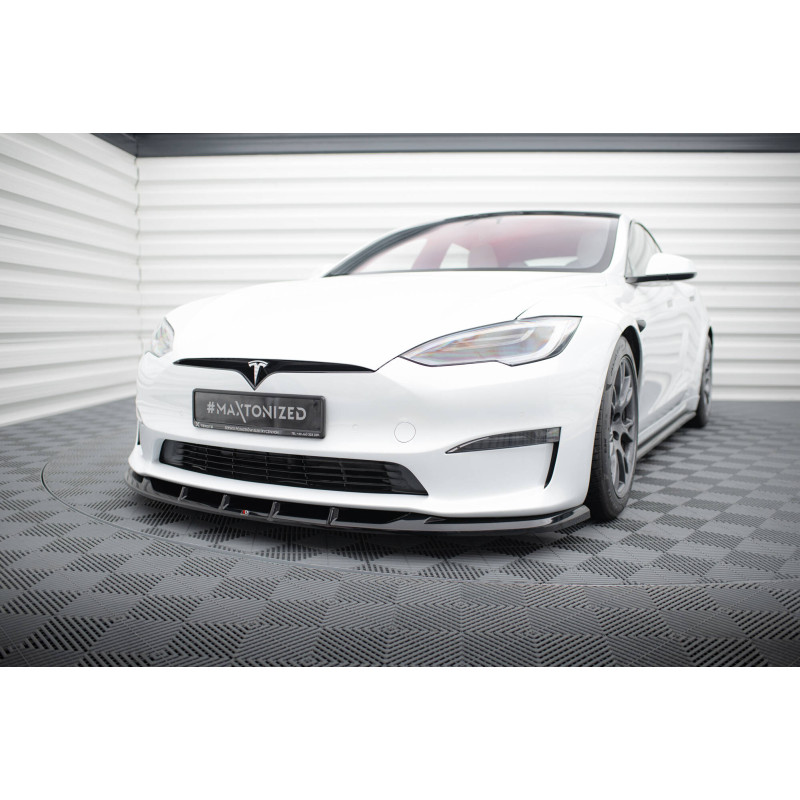 SPLITTER ANTERIORE V.3 Tesla Model S Plaid Mk1 Facelift (Cod. M-TE-MODELS-1F2-PL-FD3G)
