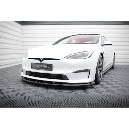 SPLITTER ANTERIORE V.3 Tesla Model S Plaid Mk1 Facelift (Cod. M-TE-MODELS-1F2-PL-FD3G)