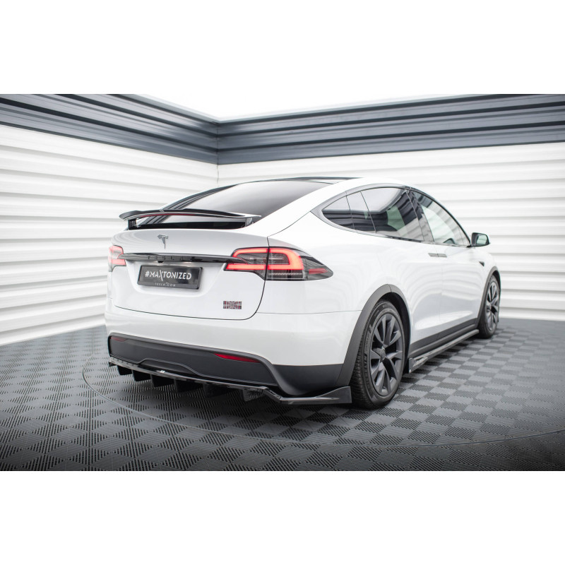 Splitter posteriore (con barre verticali) Tesla Model X Mk1 Facelift (Cod. M-TE-MODELX-1F-RD1G+RD2G)