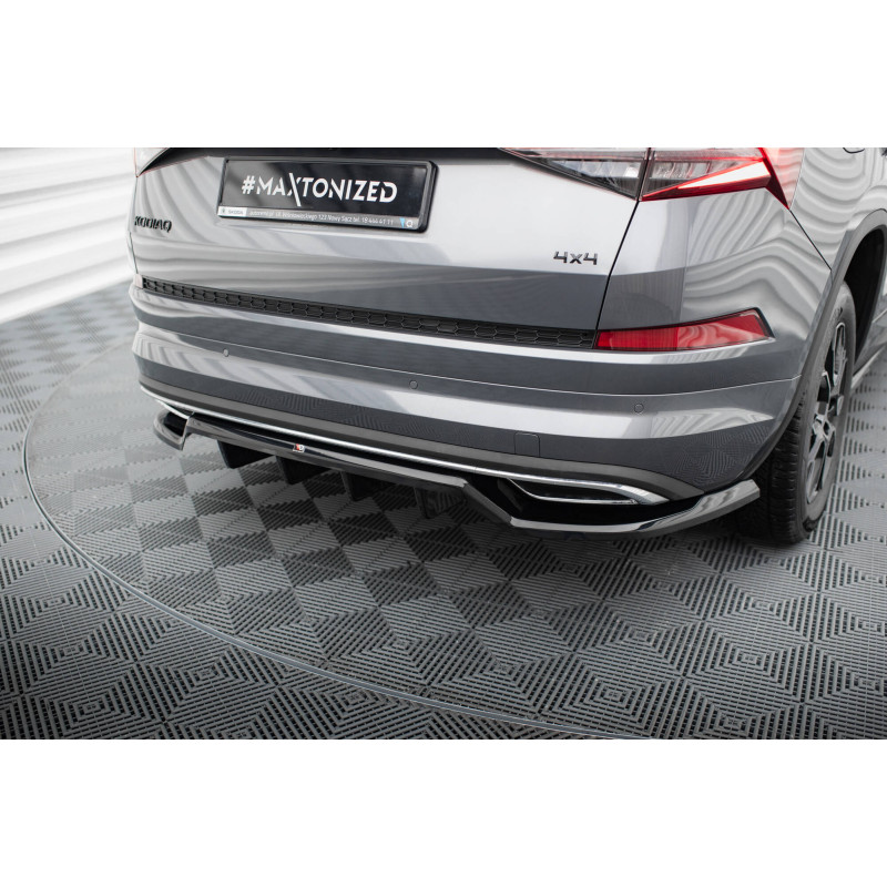 Splitter posteriore (con barre verticali) Skoda Kodiaq Sportline Mk1 / Mk1 Facelift (Cod. M-SK-KO-1F