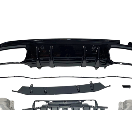 Diffusore Posteriore Mercedes W205 2019 4P / SW Look C63 Black (Cod. E-TCM0442)
