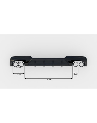 Sottoparaurti posteriore V.2 BMW 5 M-Pack F10 / F11 (Version 2x2 scarico) (Cod. M-BM-5-10-MPACK-RS2G