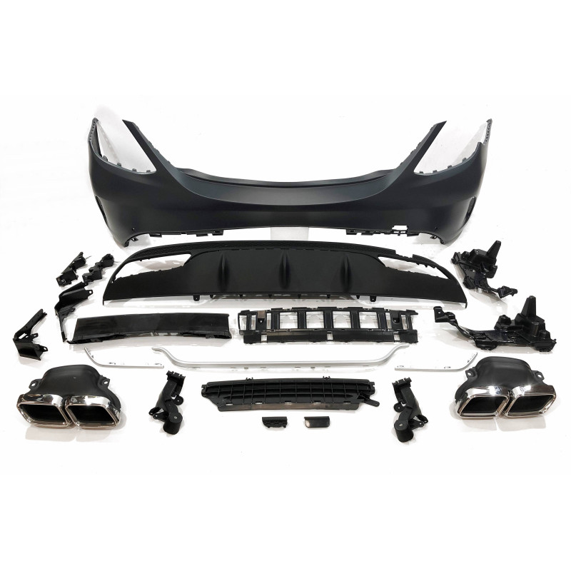 Paraurti Posteriori Mercedes W205 2014-2018 4P Look C63 Terminali di scarico (Cod. E-TCM01360096)