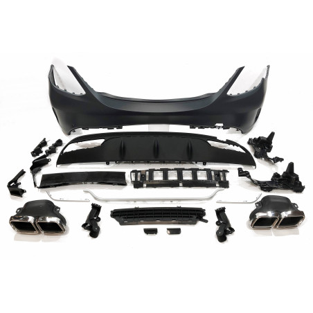 Paraurti Posteriori Mercedes W205 2014-2018 4P Look C63 Terminali di scarico (Cod. E-TCM01360096)