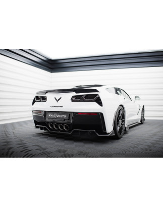 Splitter centrale posteriore (con barre verticali) Chevrolet Corvette C7 (Cod. M-CH-CO-C7-RD3G+RD2G)