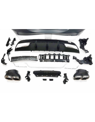 Paraurti Posteriori Mercedes W205 2014-2018 4P Look C63 Terminali di scarico (Cod. E-TCM01360096)