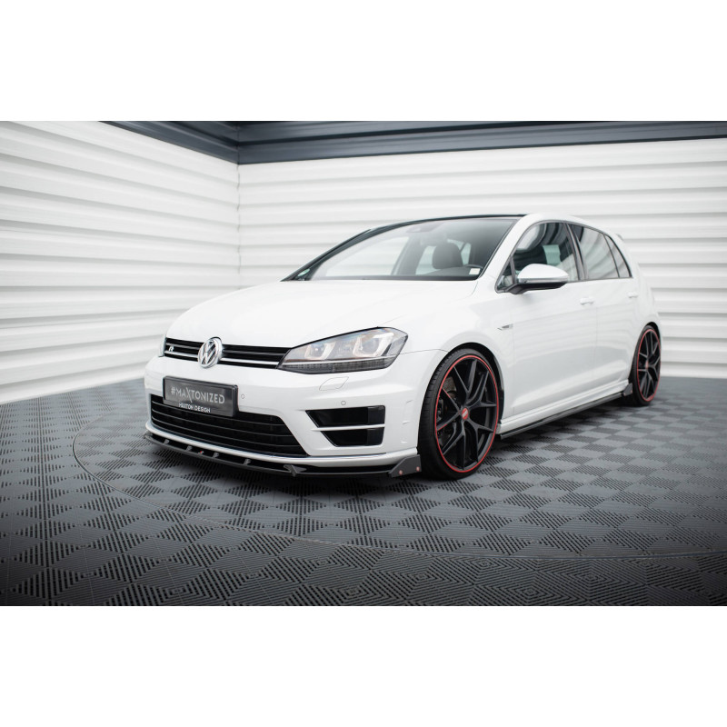SPLITTER ANTERIORE V.5 + Flaps Volkswagen Golf R / R-Line Mk7 (Cod. M-VW-GO-7-R-FD5G+FSF1B)