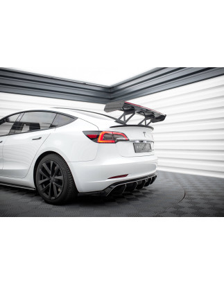 Carbon Spoiler + LED Tesla Model 3 (Cod. M-CF-TE-MODEL3-1-WING5-245-P+LED)