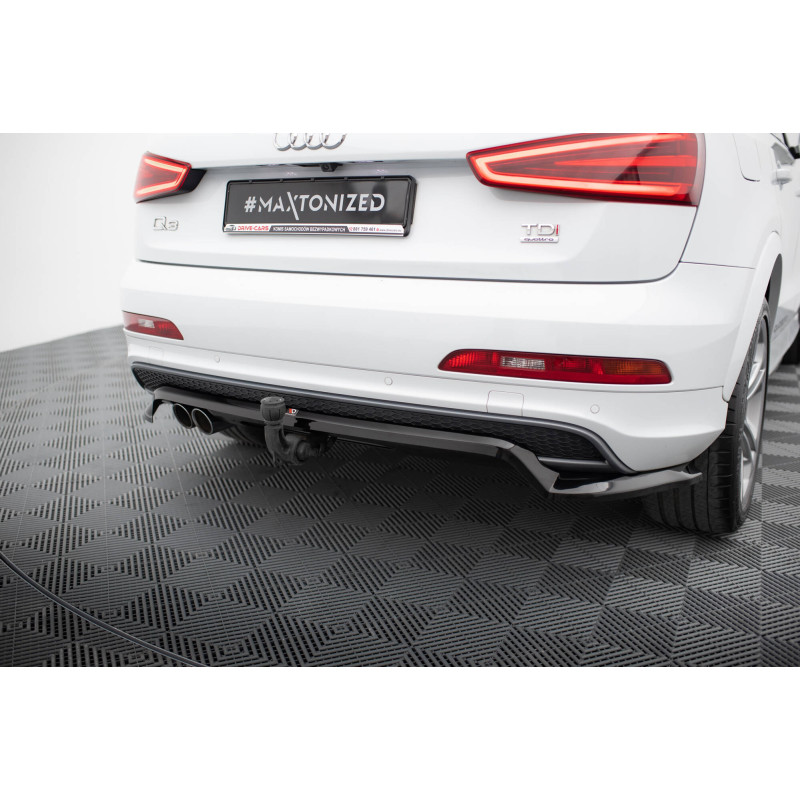Splitter posteriore (con barre verticali) Audi Q3 S-line 8U (Cod. M-AU-Q3-1-SLINE-SB-RD1G+RD2G)