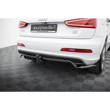 Splitter posteriore (con barre verticali) Audi Q3 S-line 8U (Cod. M-AU-Q3-1-SLINE-SB-RD1G+RD2G)