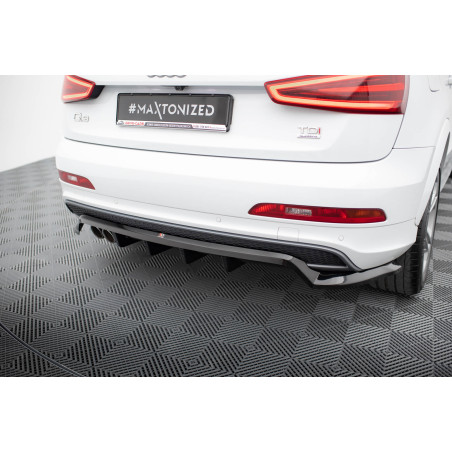 Splitter posteriore (con barre verticali) Audi Q3 S-line 8U (Cod. M-AU-Q3-1-SLINE-SB-RD1G+RD2G)