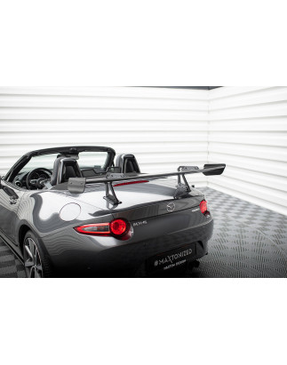 Spoiler in carbonio con supporto superiore  Mazda MX-5 ND (Mk4) (Cod. M-CF-MA-MX5-4-WING5-UPP-245-P)