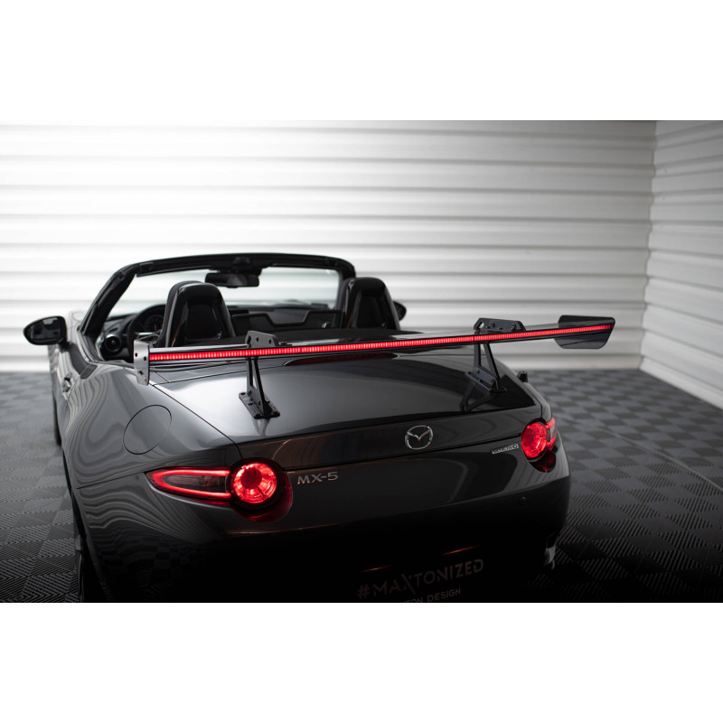 Spoiler in carbonio con supporto superiore + LED Mazda MX-5 ND (Mk4) (Cod. M-CF-MA-MX5-4-WING5-UPP-2