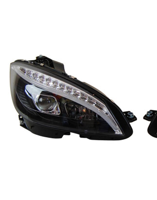 Fari Day Light Mercedes W204 '07-'10 Black  Lampeggiante Led (Cod. E-FAME064)