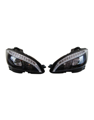 Fari Day Light Mercedes W204 '07-'10 Black  Lampeggiante Led (Cod. E-FAME064)