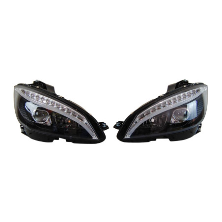 Fari Day Light Mercedes W204 '07-'10 Black  Lampeggiante Led (Cod. E-FAME064)