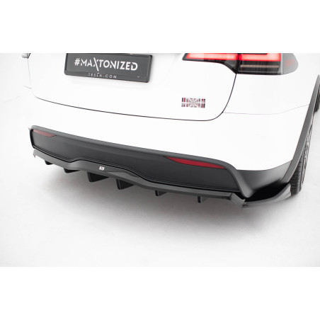 Splitter posteriore (con barre verticali) V.2 Tesla Model X Mk1 Facelift (Cod. M-TE-MODELX-1F-RD3G+R