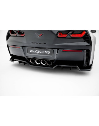 Splitter centrale posteriore (con barre verticali) Chevrolet Corvette Z06 C7 (Cod. M-CH-CO-C7-Z06-RD