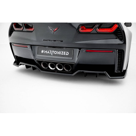 Splitter centrale posteriore (con barre verticali) Chevrolet Corvette Z06 C7 (Cod. M-CH-CO-C7-Z06-RD
