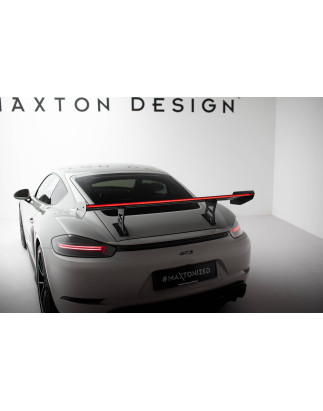 Spoiler in carbonio  V.1 + LED Porsche 718 Cayman 982c (Cod. M-CF-PO-CA-718-GTS-WING5-INT-245-P+LED-