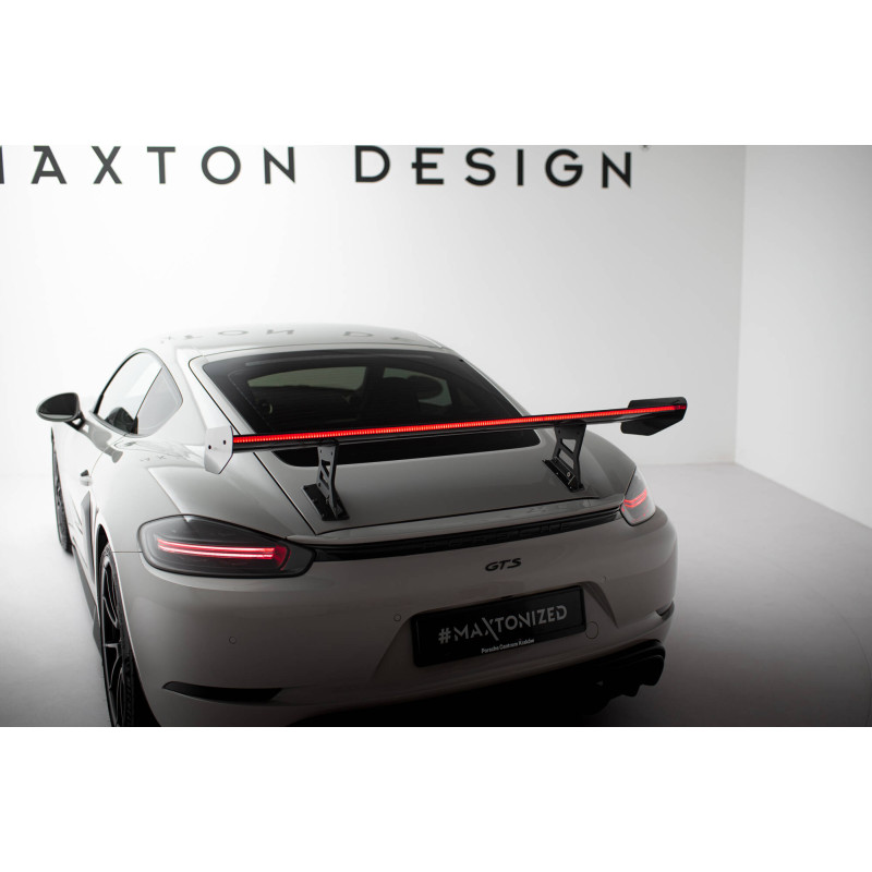 Spoiler in carbonio  V.1 + LED Porsche 718 Cayman 982c (Cod. M-CF-PO-CA-718-GTS-WING5-INT-245-P+LED-