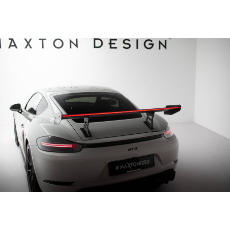 Spoiler in carbonio  V.1 + LED Porsche 718 Cayman 982c (Cod. M-CF-PO-CA-718-GTS-WING5-INT-245-P+LED-