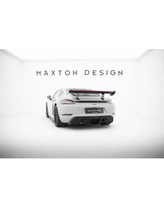 Spoiler in carbonio  V.1 + LED Porsche 718 Cayman 982c (Cod. M-CF-PO-CA-718-GTS-WING5-INT-245-P+LED-