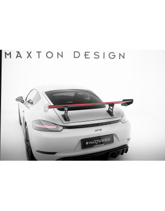 Spoiler in carbonio  V.1 + LED Porsche 718 Cayman 982c (Cod. M-CF-PO-CA-718-GTS-WING5-INT-245-P+LED-
