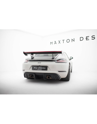 Spoiler in carbonio  V.2 + LED Porsche 718 Cayman 982c (Cod. M-CF-PO-CA-718-GTS-WING5-INT-245-P+LED-