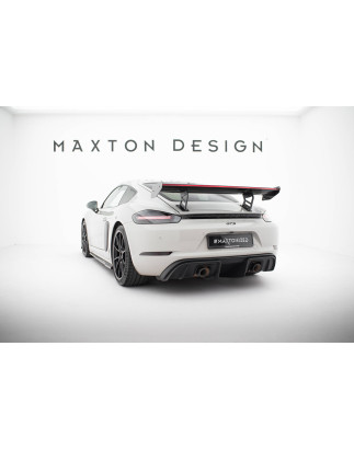 Spoiler in carbonio  V.2 + LED Porsche 718 Cayman 982c (Cod. M-CF-PO-CA-718-GTS-WING5-INT-245-P+LED-